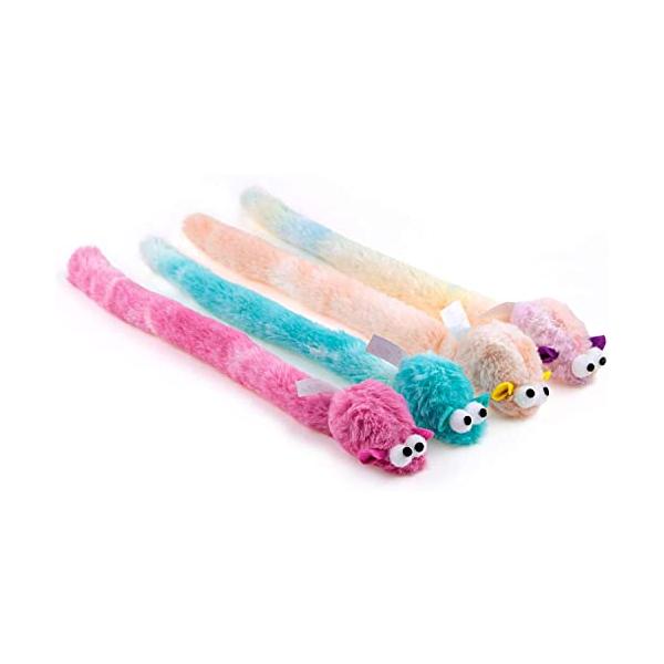 他サイト： Chiwava 4個 38cm 長い柔らかいぬいぐるみ猫ベルラッスルサウンド小さなマウスアクティビティインタラクティブグッズとマウスの商品画像