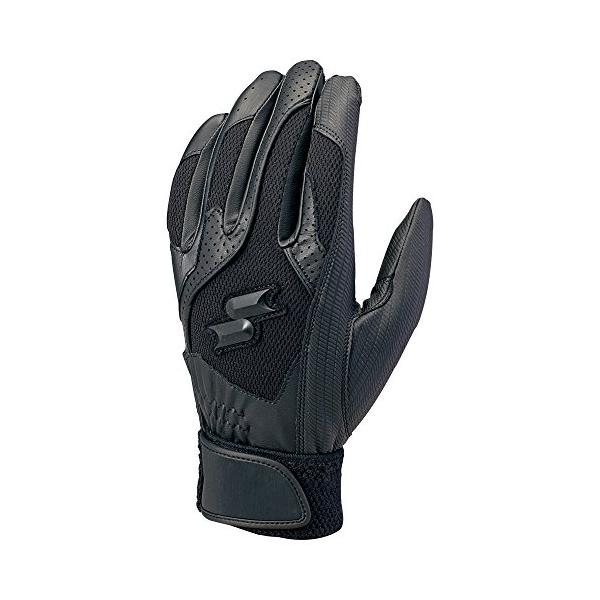 他サイト： SSK(エスエスケイ) 野球 バッティング手袋 高校野球対応 両手 BG3004W ブラック Sの商品画像