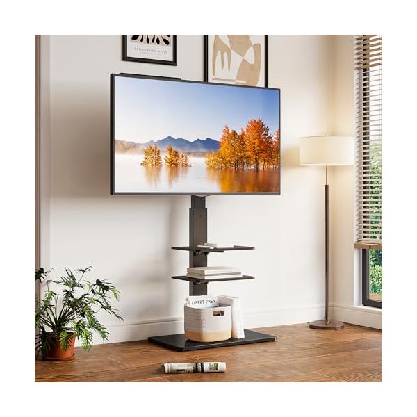 他サイト： FITUEYES テレビスタンド 壁寄せテレビスタンド 高さ調節可能 ラック回転可能 ブラック TT307001MB 3段式の商品画像