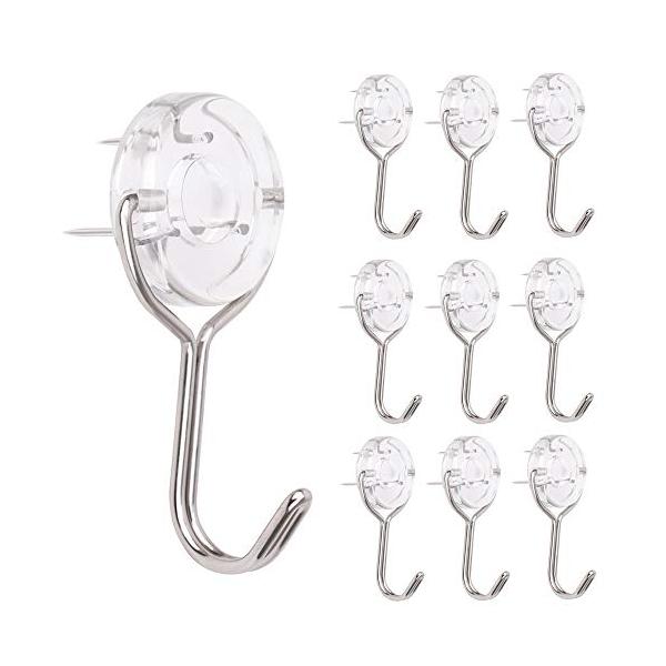 他サイト： HARMIEY 石膏ボード ベニヤ 木用フック スリーピンフック クリア フック 壁掛けフックコンクリートフックプラスチック高耐荷重(10個セッの商品画像
