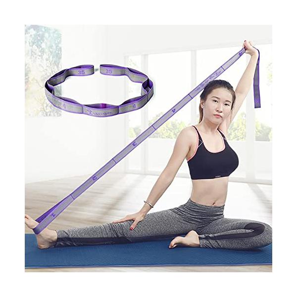 調整可能高弾性・パープル  ・・Color:パープル・1.サイズ：105*3.6cm、9段階の強度、男女兼用。・2.素材：頑丈さと耐久性を兼ねたナイロン +ラテックスを採用し、かなりの負荷がかかるトレーニングにも耐えることが出来ます、お肌に...