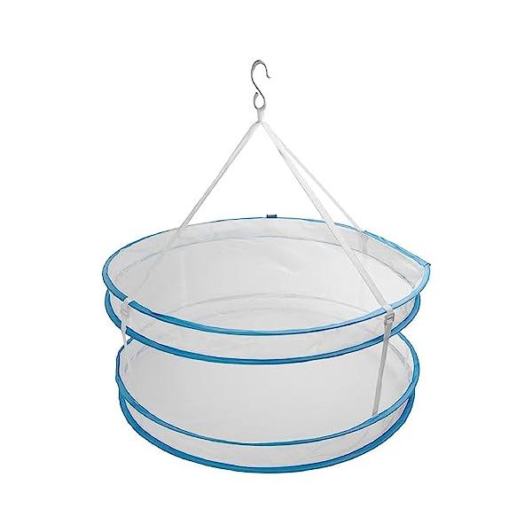 ホワイト/直径約69センチ×フチの高さ約7cm（1段あたり）　連結時高さ約71.5cm/057254・PatternName:物干しネット2段・パッケージ個数:1・特徴1:おしゃれ着やヌイグルミ、枕などを平干しして型崩れを防ぎます・特徴2:...