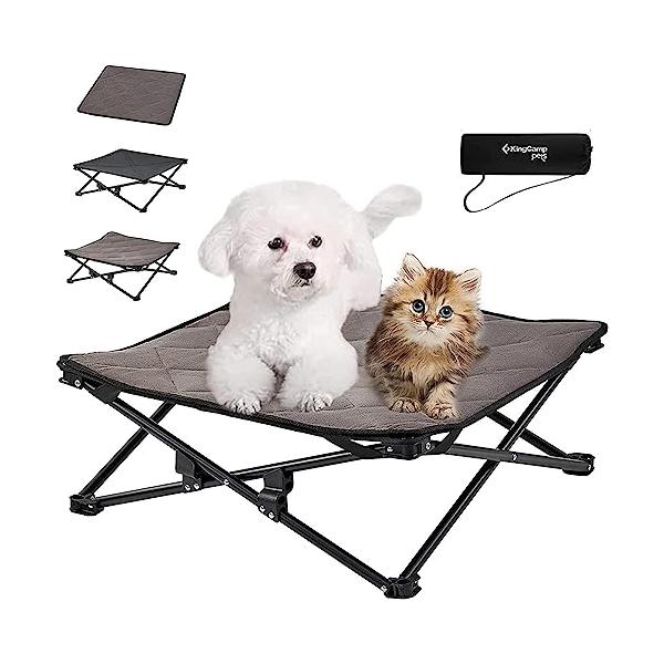 他サイト： KingCamp ドッグコット 犬用ベッド 冬 ペットベッド アウトドア 折りたたみ 洗える クッション付き 地面から離れ キャンプ 小型犬用の商品画像