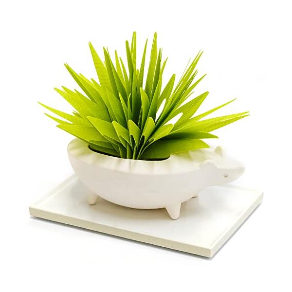 本体・はりねずみ  U810-01・・Style:本体Color:はりねずみ・陶器に水を注ぐだけの電気を使用しない自然気化式のエコ加湿器・抗菌、防カビ加工の不織布フィルターが水を自然気化・日本の伝統「折り紙」と、フィルターのカットデザインを...