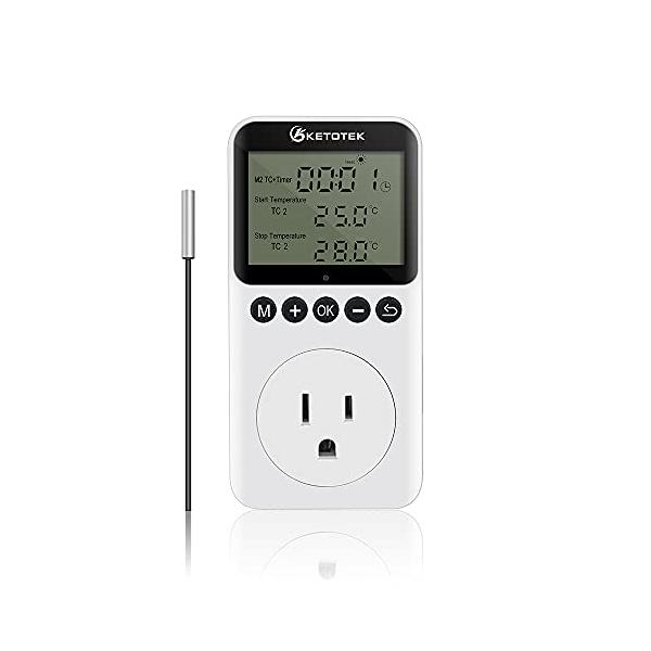 KT3200・ホワイト 11.8*5.8*3.2 cm 3200・・PatternName:KT3200・【 M1温度制御機能 】サーモスタットの開始温度と停止温度を設定して、加熱または冷却装置を制御します。温度コントローラーの入力は120...