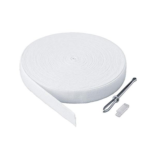 他サイト： コモライフ パジャマゴム交換セット 約幅18mm×全長12m ゴム通し クリップ付 平ゴム パジャマゴム 裁縫 洋裁 手芸 パジャマ スウェットの商品画像