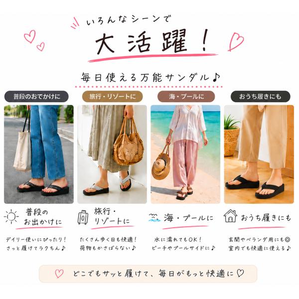 �T���_�� ���f�B�[�X ���� �����₷�� �ɂ��Ȃ� ����T���_�� �r�[�`�T���_�� �g���O�T���_�� ���]�[�g �y�� ������� ���킢�� �� �C �v�[�� ���s 22.5-25cm ���i�摜1