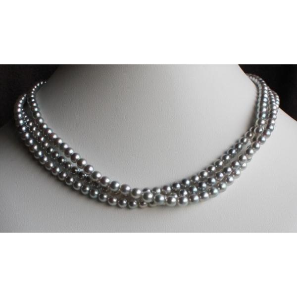 グレーパール 120cmロングパールネックレス 4.5-5mm 伊勢志摩産 アコヤ 