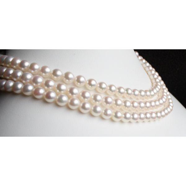 ロングパールネックレス 7-7.5mm 100cm 伊勢志摩産 アコヤ真珠 美し 