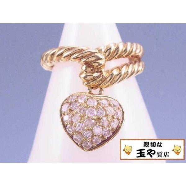 K18ダイヤモンドハートリボン7号