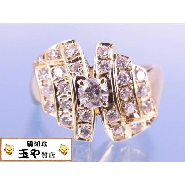 ダイヤ0.33ct メレダイヤ0.7ct ファッション K18 リング 13号 : 親切な
