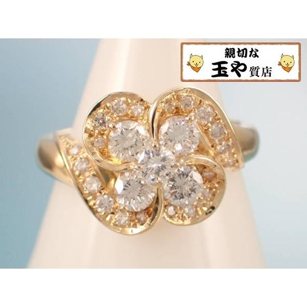 K18YG 天然ダイヤモンド インフィニティモチーフ デザインリング 5.5g