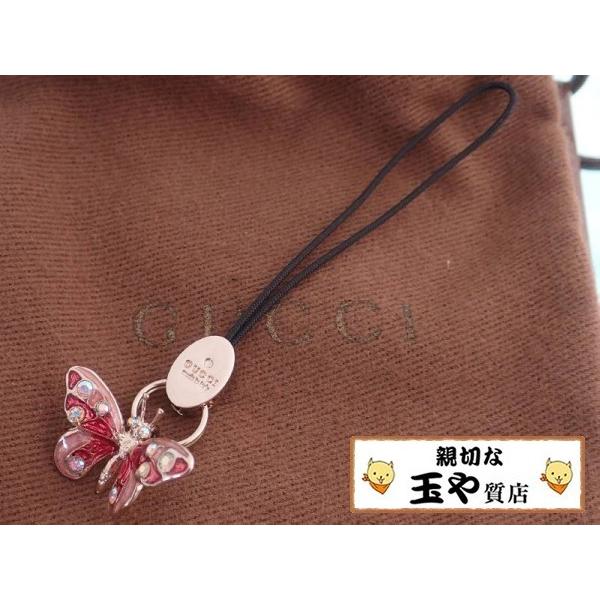 GUCCI（グッチ） ラインストーン 蝶 GP 140-8023868441 携帯ストラップ