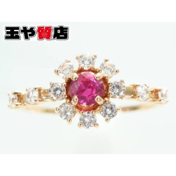 サマンサティアラ　11号　k10　ピンクゴールド ダイヤ Samantha Tiara サマンサティアラ 花 アクアジュエル 色石 K10