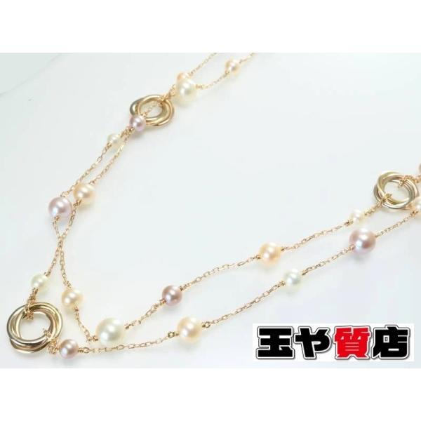 Cartier（カルティエ） 新品同様 パール トリニティ K18YG ロング