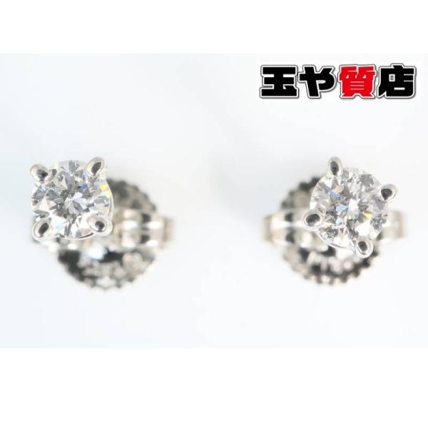 美品【ティファニー】プラチナ　ダイヤモンド　計0.22ct　ソリティア　ピアス TIFFANY&Co.（ティファニー） ダイヤ1Px2 ソリティア ピアス プラチナ