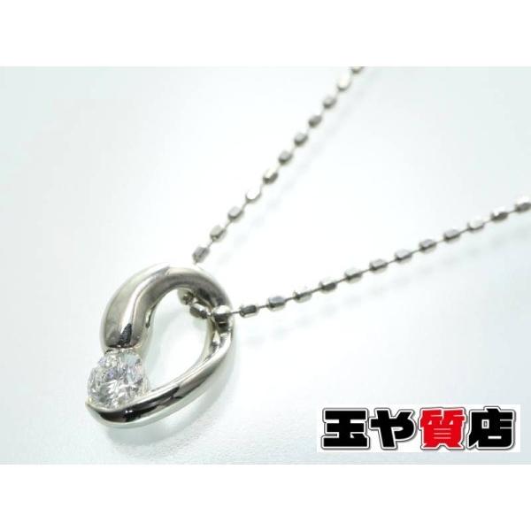 ダイヤ0.10ct 1粒 ペンダント ネックレス プラチナ ボールチェーン 