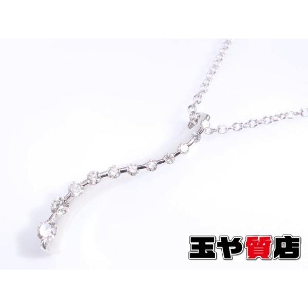ポンテヴェキオ ダイヤ0.30ct S字 グラデーション ネックレス K18WG 