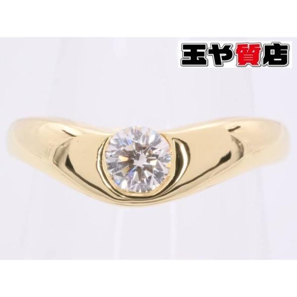 TIFFANY&Co. ティファニー ダイヤ 1P カーブド バンド リング 7号 K18  