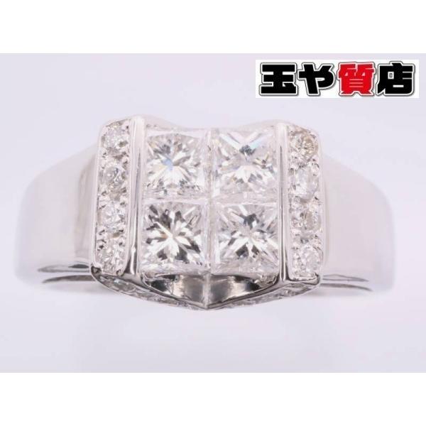 ダイヤ0.80ct スクエア デザイン リング 10.5号 プラチナ pt900 新品