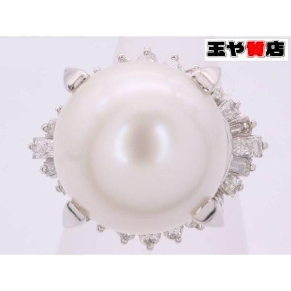 リング 9.5号 パール12ミリ ダイヤ0.56ct pt900 プラチナ : 親切な 玉