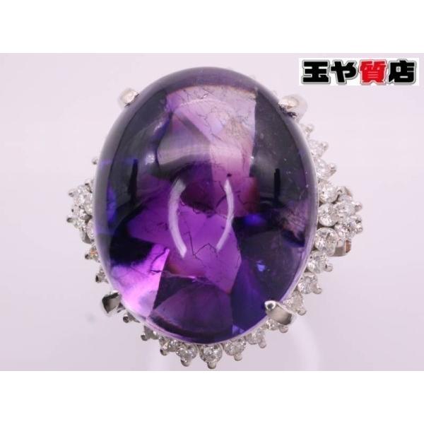 アメジスト ダイヤ0.57ct デザイン リング 13.5号 pt900 プラチナ