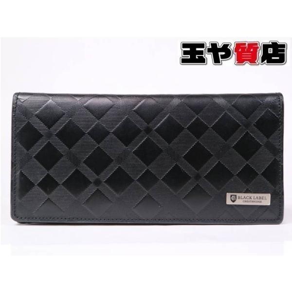 ブラックレーベル クレストブリッジ Black Label Crest Bridge 長財布 黒 二つ折 型押し ダイヤ柄 メンズ 46 親切な 玉や質店 通販 Yahoo ショッピング