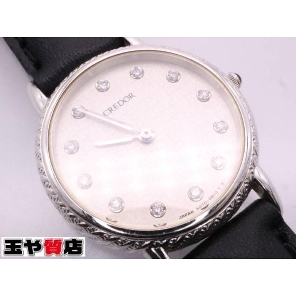 セイコー クレドール Credor 5a70 0400 ダイヤ 12p 腕時計 レディースウォッチ クオーツ Qz 革ベルト 90 親切な 玉や質店 通販 Yahoo ショッピング