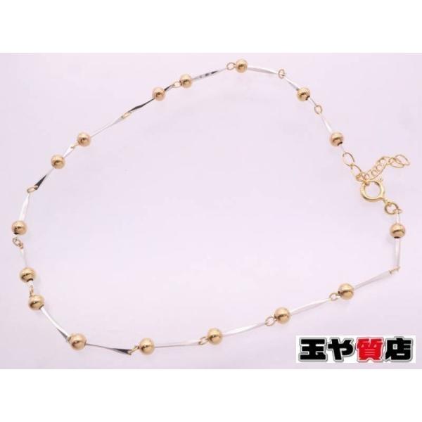 K18WG ビーズブレスレット 新品 ビーズ ブレスレット K18WG YG ホワイトゴールド イエローゴールド