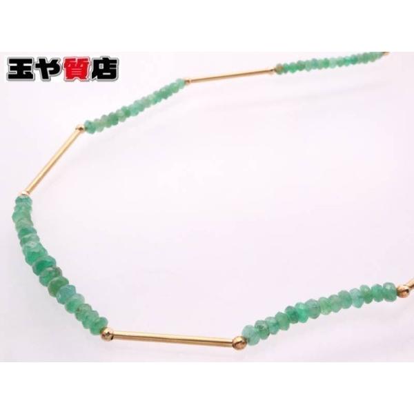 エメラルド ミラーボール付 デザイン ネックレス K18yg イエローゴールド 53 親切な 玉や質店 通販 Yahoo ショッピング