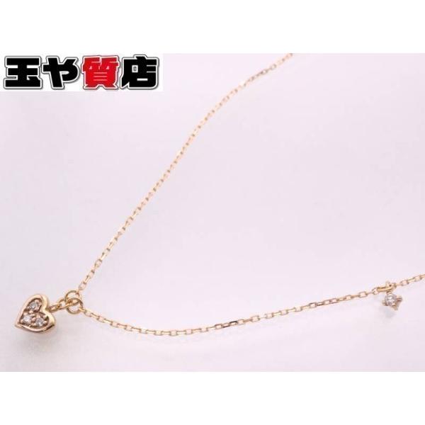 美品】Samantha Tiara シンプルハートダイヤネックレスピンク