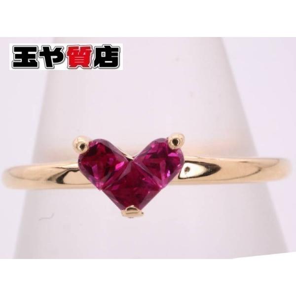 K18ミステリアスハート☆ダイヤモンドリング　スタージュエリー　9号 STAR JEWELRY スタージュエリー 新品同様 ルビー0.15ct