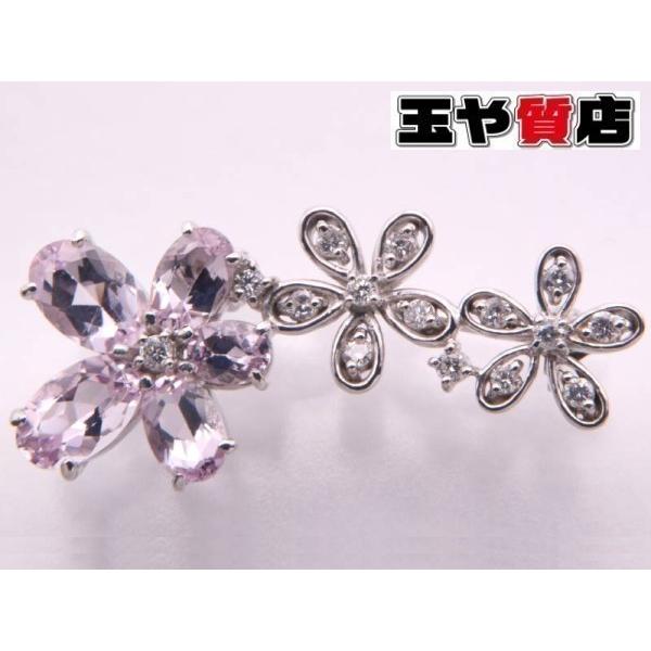 ピンク色石1 60ct ダイヤ0 18ct フラワー デザイン ブローチ兼ペンダント K18wg ホワイトゴールド 9011 親切な 玉や質店 通販 Yahoo ショッピング