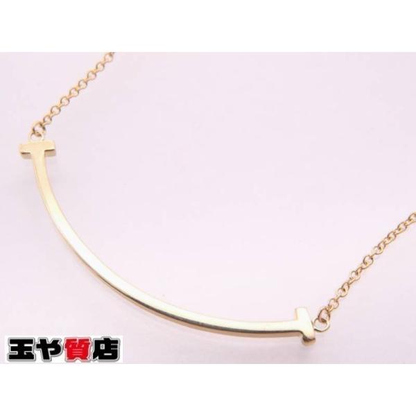 ティファニー 美品 Tスマイル (スモール) ネックレス Au750 K18YG  