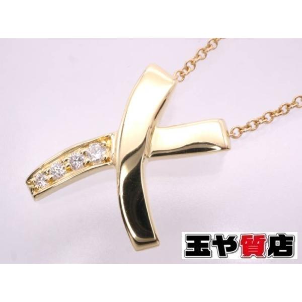 TIFFANY&Co.（ティファニー） 美品 ダイヤ キス ネックレス 750 K18YG