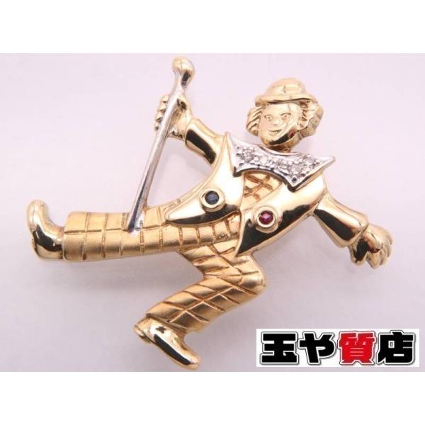 ダイヤ0.05ct ピエロ ペンダントトップ K18YG イエローゴールド : 親切  