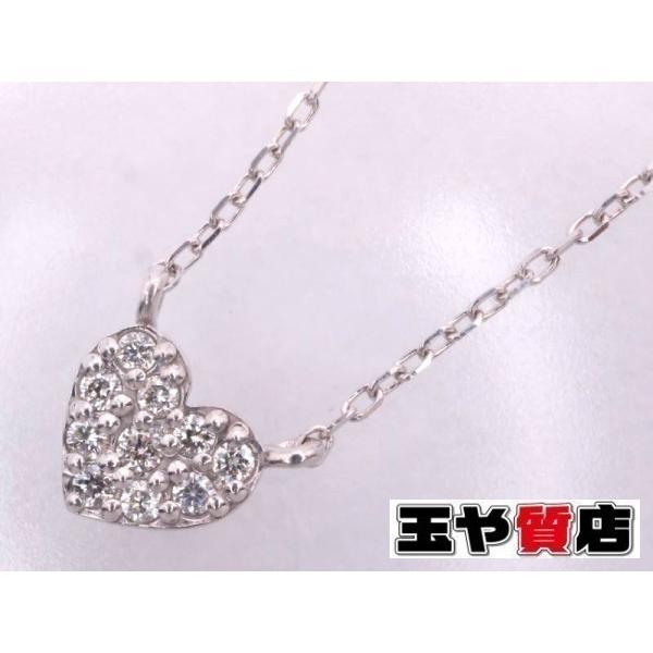 K.uno ティアム ケイウノ ダイヤ0.052ct ハート ネックレス K18WG 