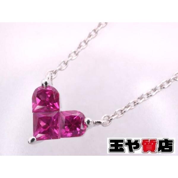 美品 スタージュエリー ミステリアスハート ルビー0.25ct ネックレス