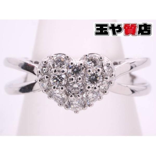 ポンテヴェキオ 美品 Ponte Vecchio ダイヤ0.20ct ハート リング 9号 
