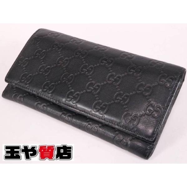 グッチシマ グッチ 346058 長財布 レザー 黒 : 親切な 玉や質店 - 通販