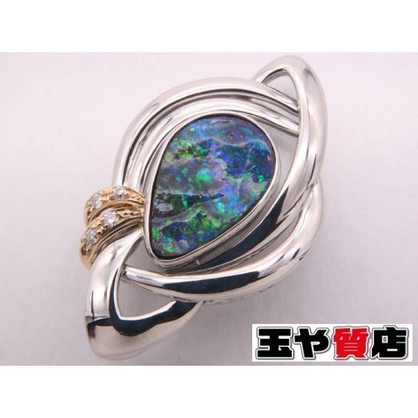 専用◆k18プチボルダーオパール、ダイヤモンドつきペンダントトップ 専用◇k18プチボルダーオパール、ダイヤモンドつきペンダントトップ