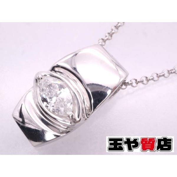 マーキースダイヤ 0.22ct デザイン ペンダント ネックレス pt850 