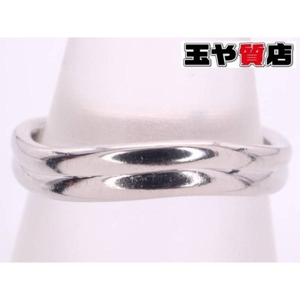 CELINE セリーヌ 美品 デザイン リング 9号 pt1000 プラチナ