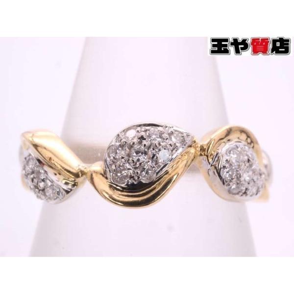 イタリー ダイヤ 0.14ct デザイン リング 13号弱 18KT K18YG WG