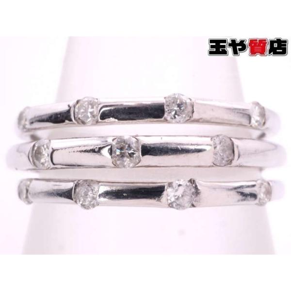 ホワイトゴールドK14WG　ダイヤモンド0.06 リング　指輪 K14WG ダイヤリング