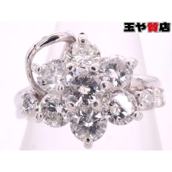 ダイヤ1.00ct フラワー デザイン リング9号 pt900 プラチナ : 親切な