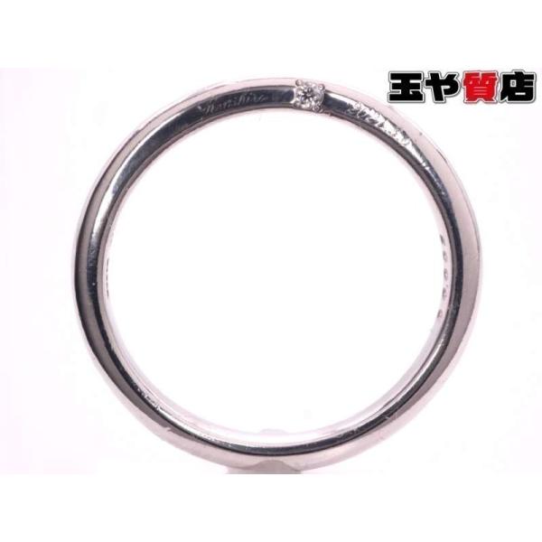AHKAH アーカー　pt900 D0.01 RING 指輪 <No.232> AHKAH アーカー 美品 ダイヤ0.005ct デザイン リング9号 pt900