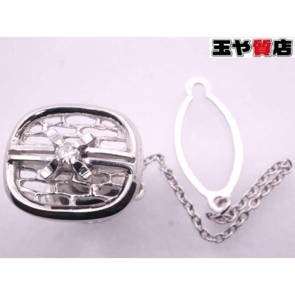 ダイヤ0.05ct デザイン タイタック K14WG ホワイトゴールド : 親切な