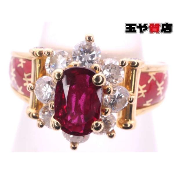 コルロフ（KORLOFF） ルビー0.75ct ダイヤ0.66ct デザイン エナメル