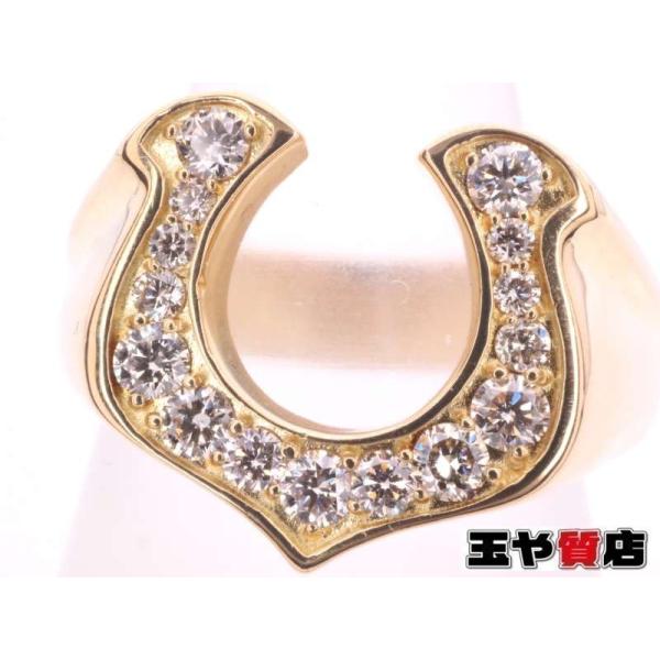 ダイヤ0.48ct ホースシューリング 23号 K18YG イエローゴールド : 親切